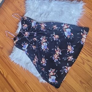 Xhilaration Black & Purple & Orange Floral Spaghetti Strap Sundress Size Medium